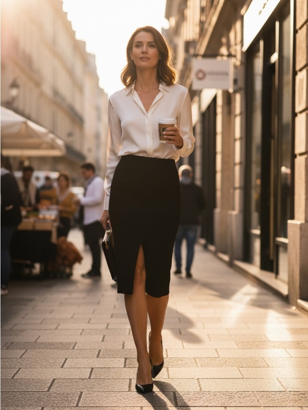 Dolce & Gabbana Black Pencil Skirt with Front Slit - Picture 6 of 6